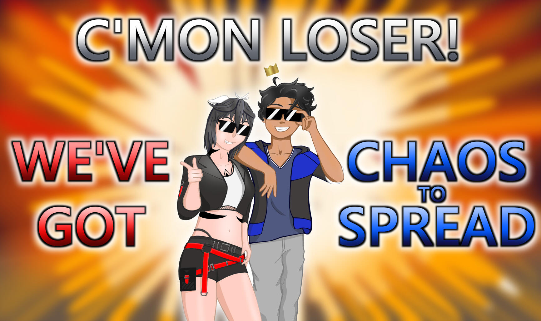 Zahnia and King Zexo with sunglasses.